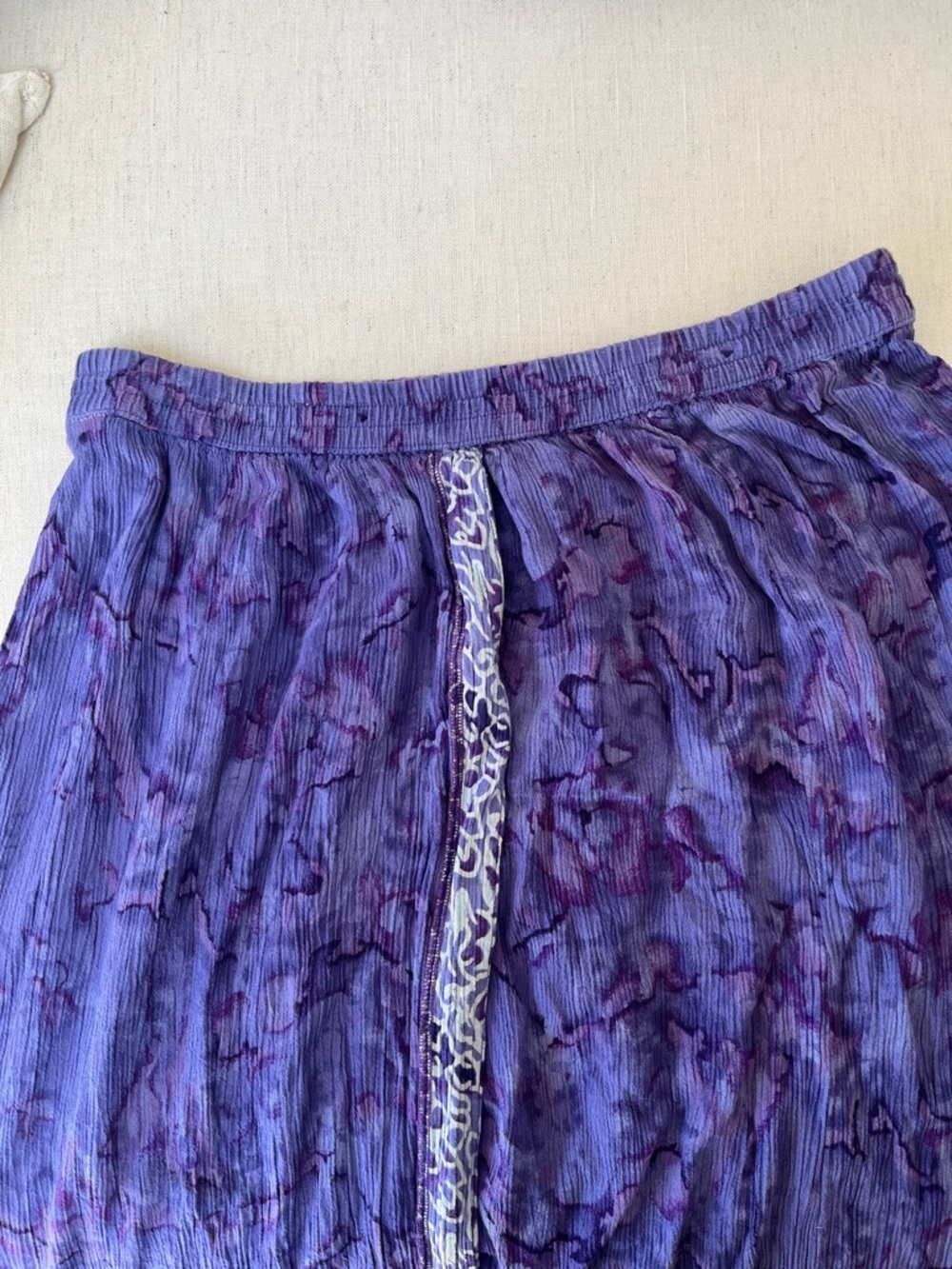 2 Piece Purple Boho Watercolor Women's Top and matching skirt M/L - Picture 6 of 6
